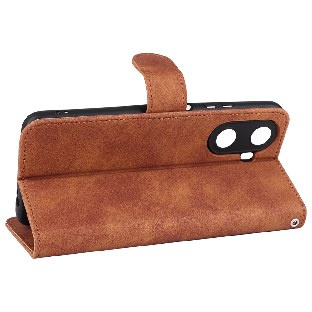 For Huawei Enjoy 60 PU Leather Skin-touch Phone Case Wallet Book Stand Flip Cover