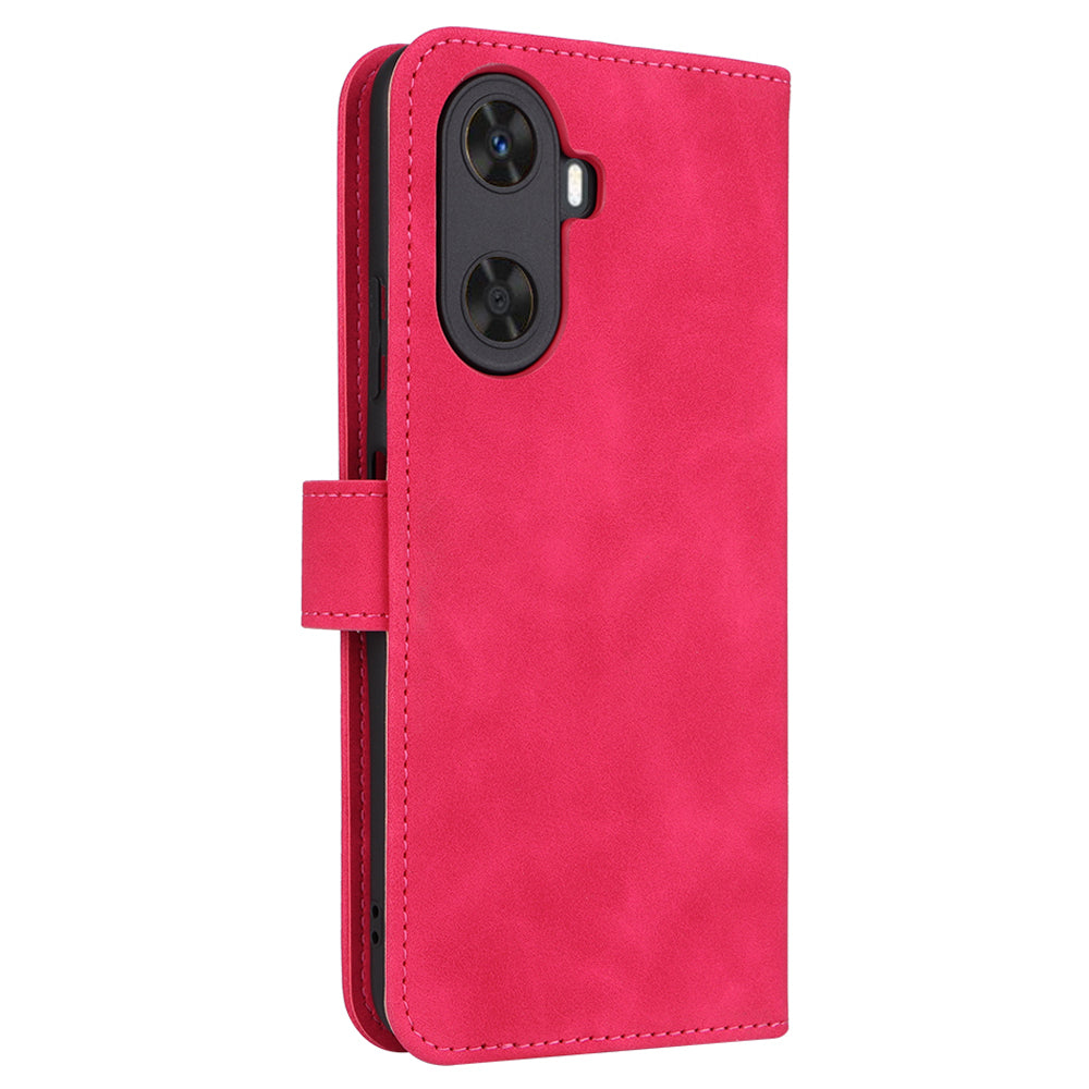 For Huawei Enjoy 60 PU Leather Skin-touch Phone Case Wallet Book Stand Flip Cover