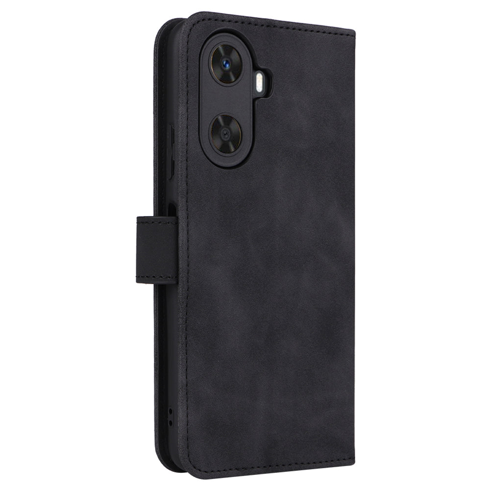 For Huawei Enjoy 60 PU Leather Skin-touch Phone Case Wallet Book Stand Flip Cover