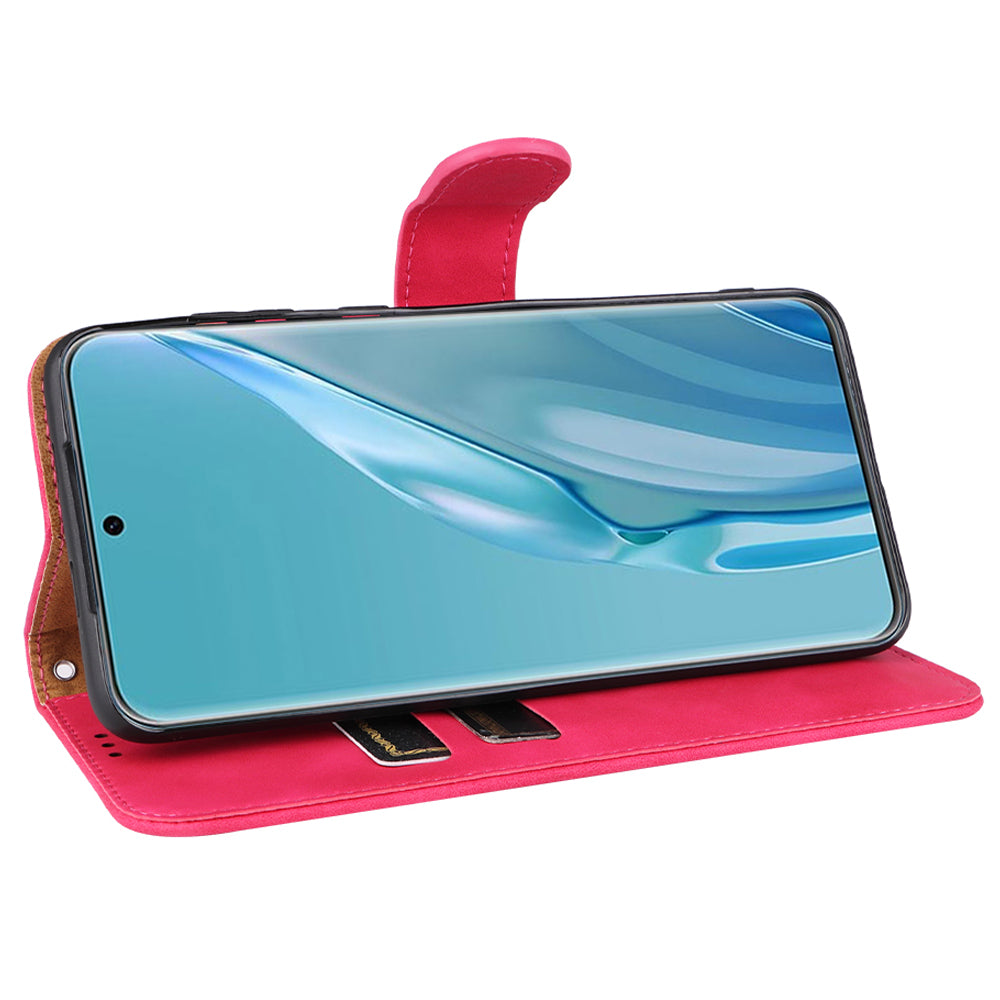 For Huawei P60 Art PU Leather Folio Flip Cover Wallet Stand Skin-touch Phone Case with Strap