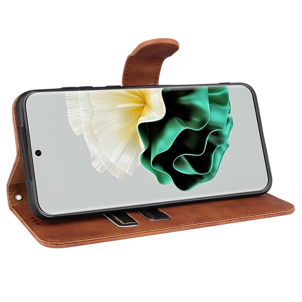 For Huawei P60 / P60 Pro Wallet Phone Case PU Leather Skin-touch Stand Folio Shockproof Cover