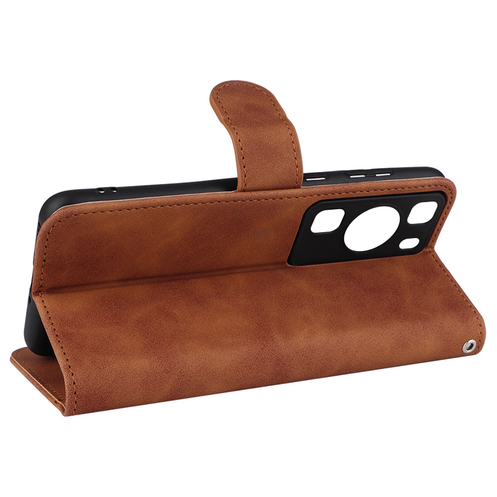 For Huawei P60 / P60 Pro Wallet Phone Case PU Leather Skin-touch Stand Folio Shockproof Cover