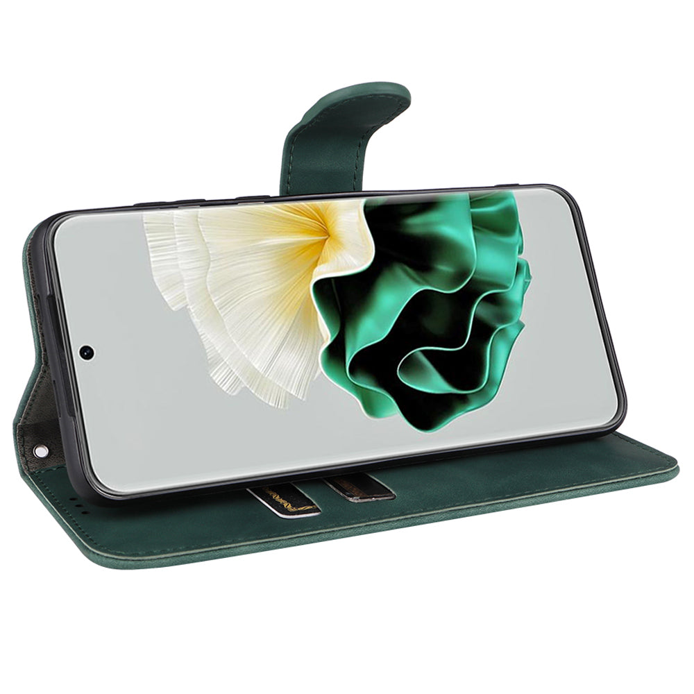 For Huawei P60 / P60 Pro Wallet Phone Case PU Leather Skin-touch Stand Folio Shockproof Cover