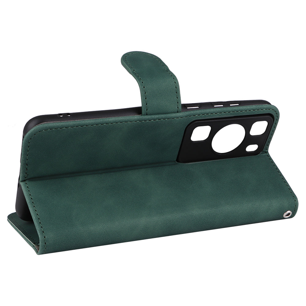 For Huawei P60 / P60 Pro Wallet Phone Case PU Leather Skin-touch Stand Folio Shockproof Cover