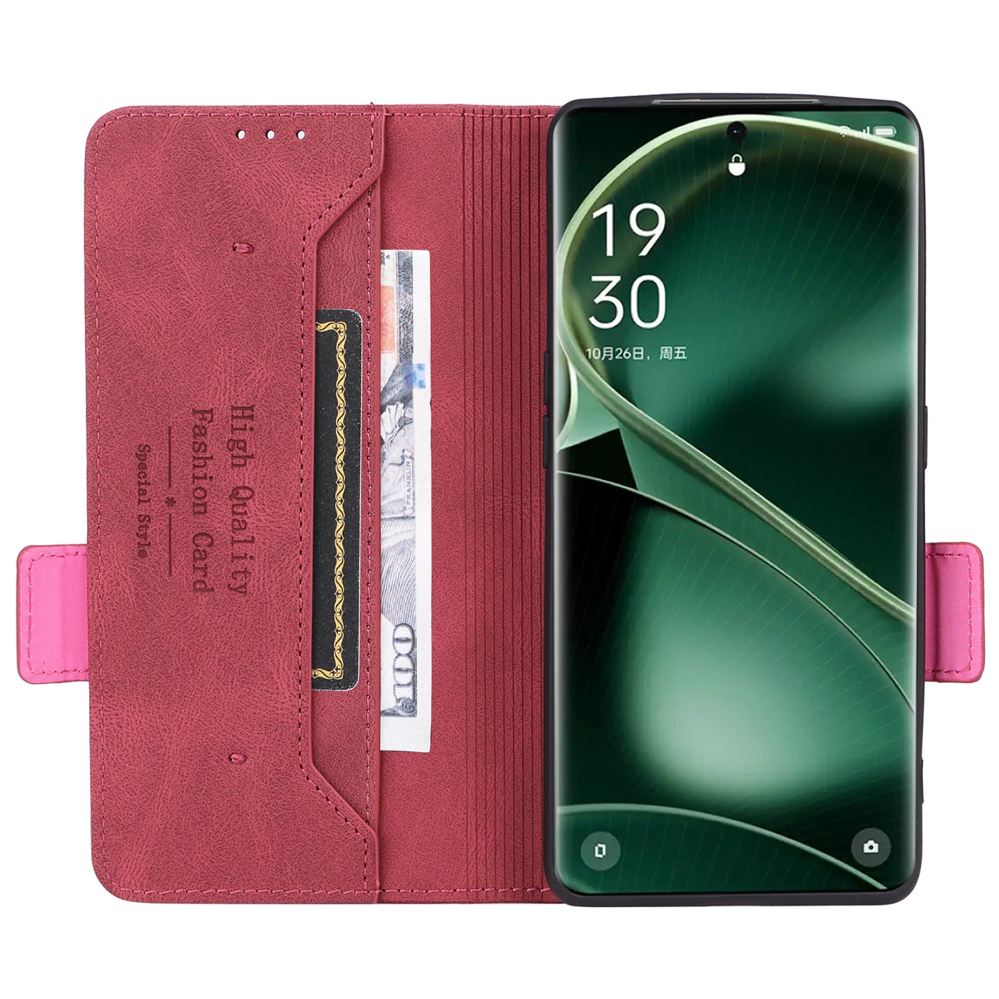 For Oppo Find X6 Hardware Decor Stand Cover PU Leather Wallet Anti-drop Phone Case