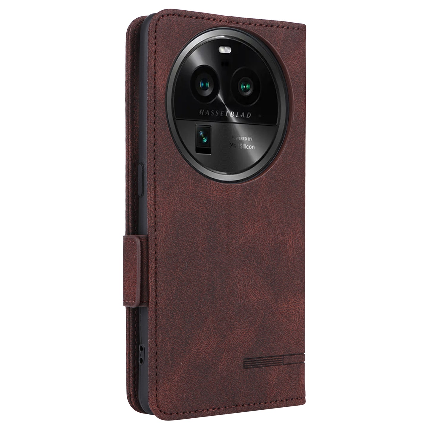 For Oppo Find X6 Pro PU Leather Wallet Phone Case Hardware Decor Folding Stand Cover