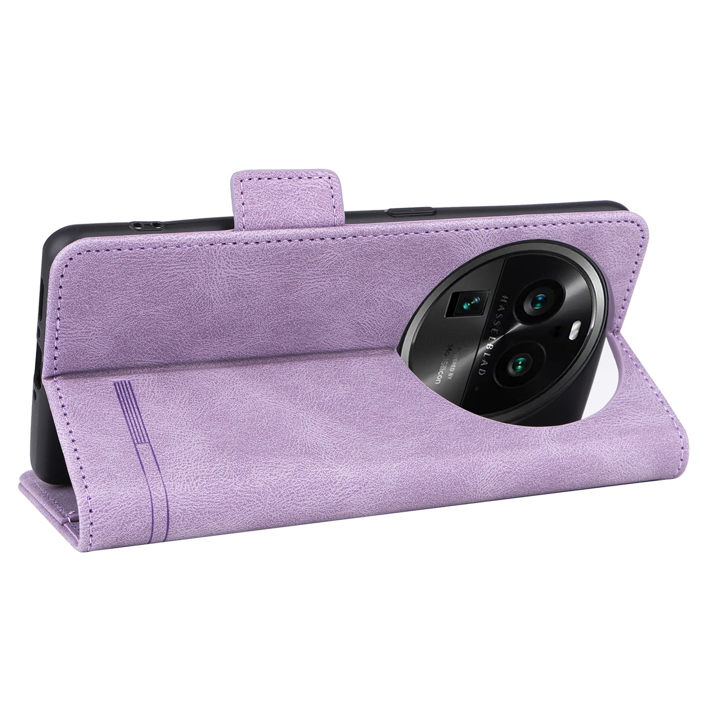 For Oppo Find X6 Pro PU Leather Wallet Phone Case Hardware Decor Folding Stand Cover