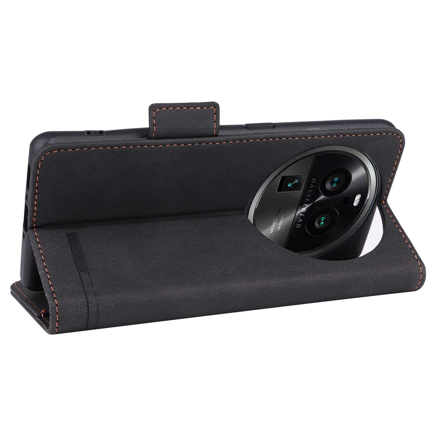 For Oppo Find X6 Pro PU Leather Wallet Phone Case Hardware Decor Folding Stand Cover