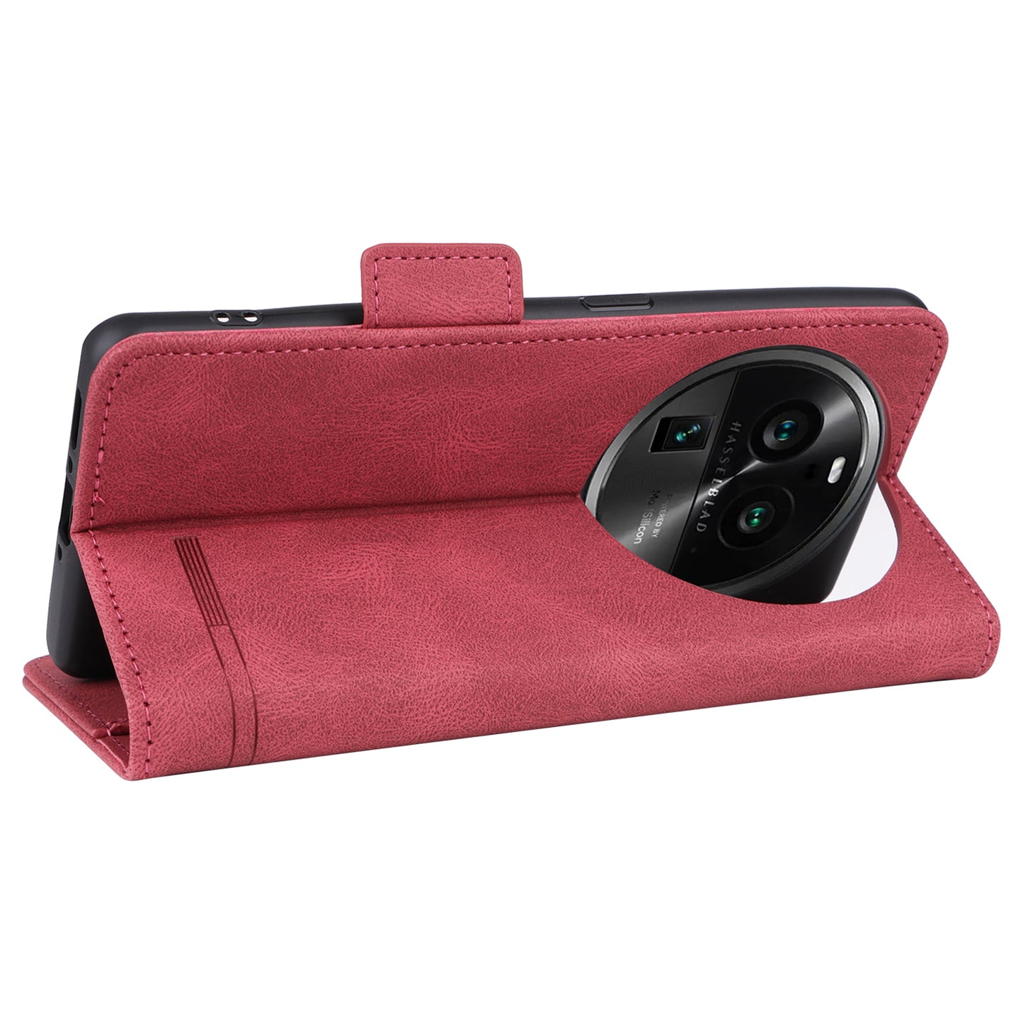 For Oppo Find X6 Pro PU Leather Wallet Phone Case Hardware Decor Folding Stand Cover