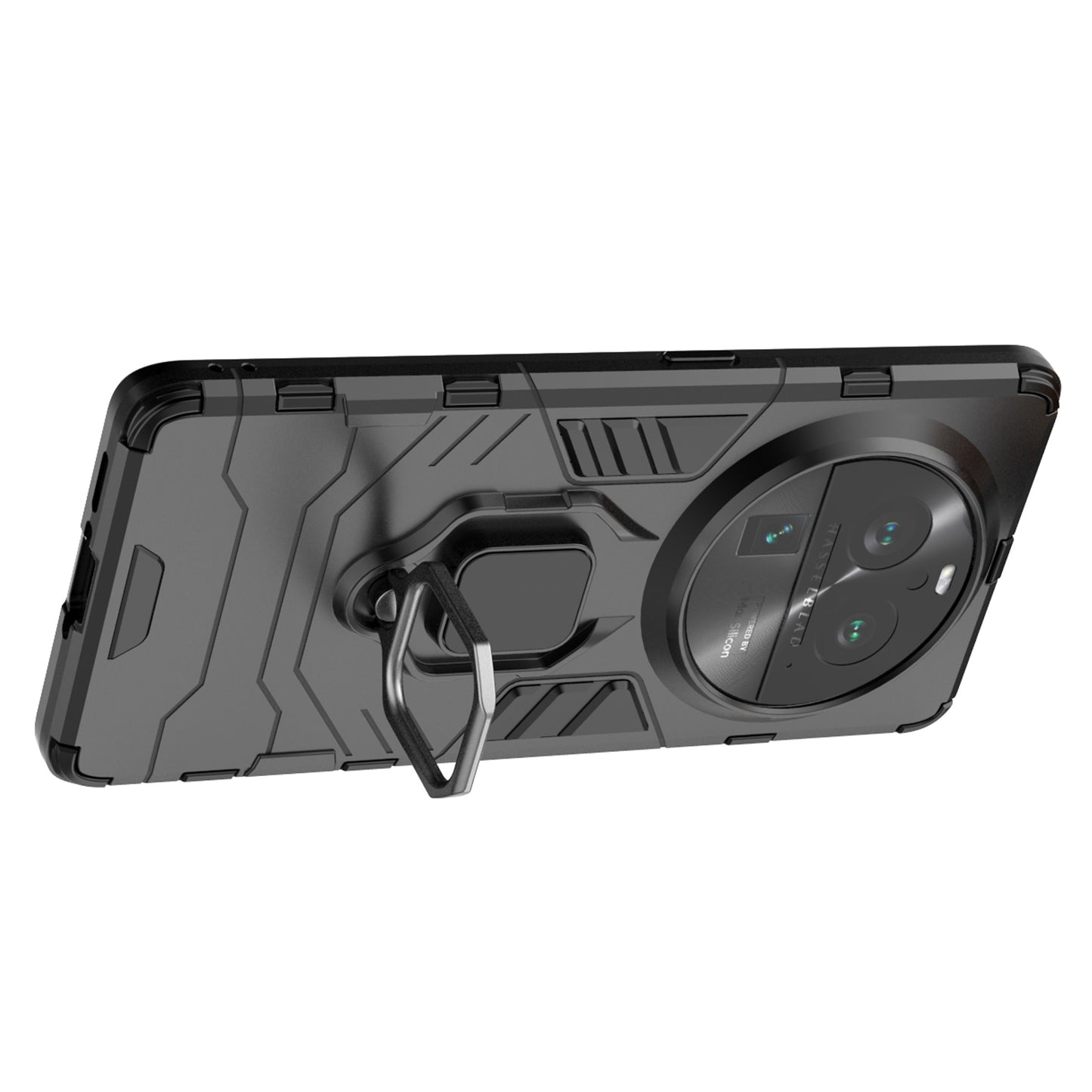 For Oppo Find X6 Pro TPU+PC Armor Defender Phone Case Finger Ring Kickstand Anti-Drop Cover