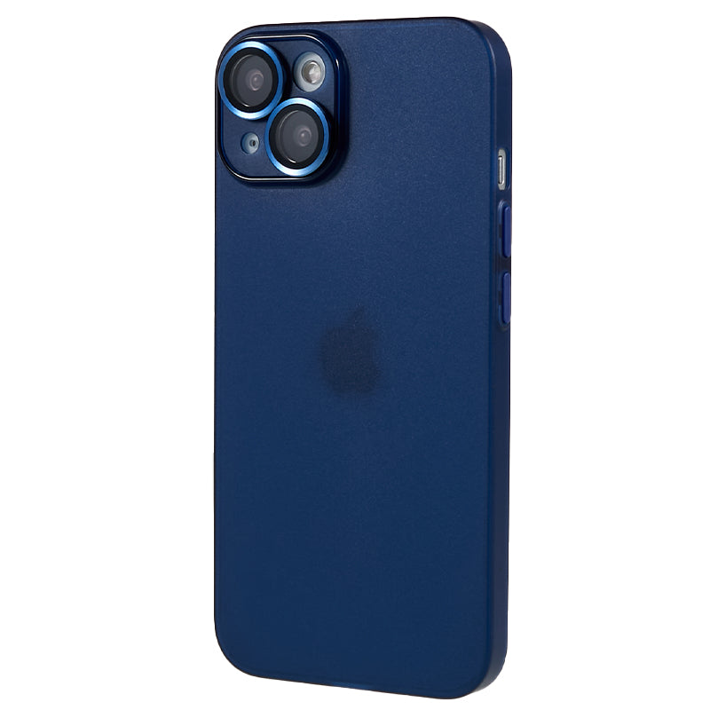 For iPhone 14 Plus Shockproof Case Anti-Drop Matte TPU Phone Cover with Metal Camera Lens Frame