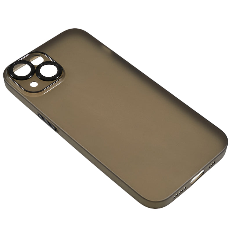For iPhone 14 Plus Shockproof Case Anti-Drop Matte TPU Phone Cover with Metal Camera Lens Frame