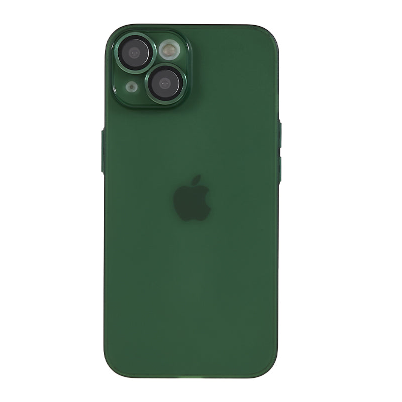 For iPhone 14 Plus Shockproof Case Anti-Drop Matte TPU Phone Cover with Metal Camera Lens Frame