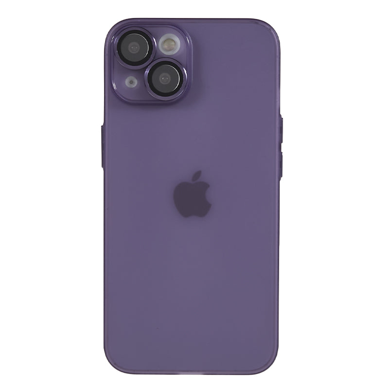 For iPhone 14 Plus Shockproof Case Anti-Drop Matte TPU Phone Cover with Metal Camera Lens Frame