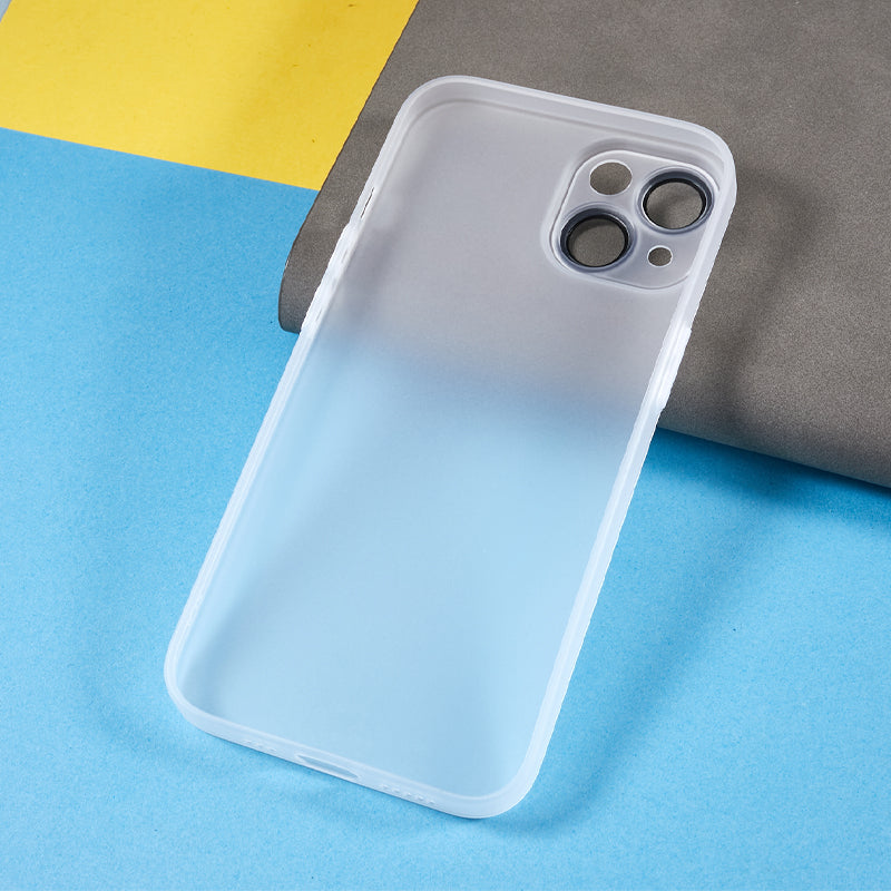 For iPhone 14 Plus Shockproof Case Anti-Drop Matte TPU Phone Cover with Metal Camera Lens Frame