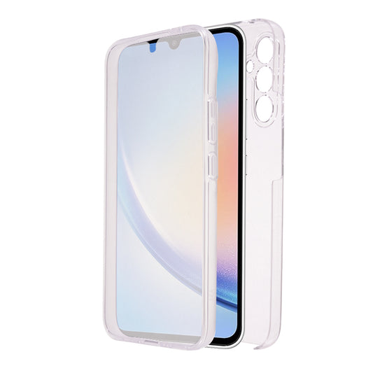For Samsung Galaxy A34 5G TPU Frame + Acrylic Back + PET Front Cover Clear Phone Case Full Protection Cover