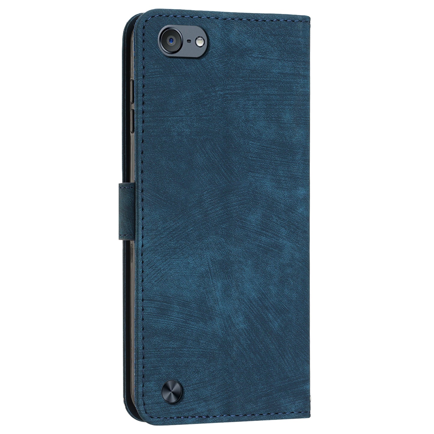 For iPod Touch (2019) / Touch 6 / Touch 5 Crossbody Wallet Case PU Leather Lines Imprinted Stand Phone Cover