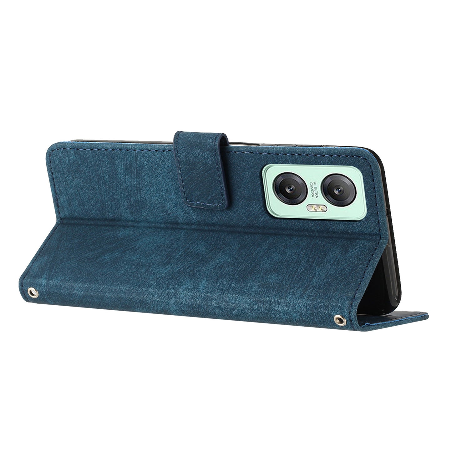 For Infinix Hot 20 5G Lines Imprinted Phone Case Leather Stand Skin-touch Wallet Cover