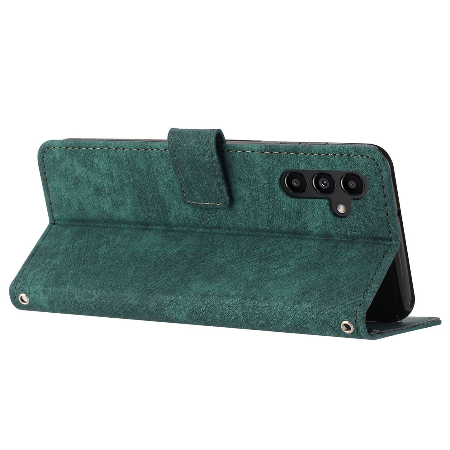 Lines Imprinted Phone Case for Samsung Galaxy A34 5G PU Leather Stand Flip Wallet Cover