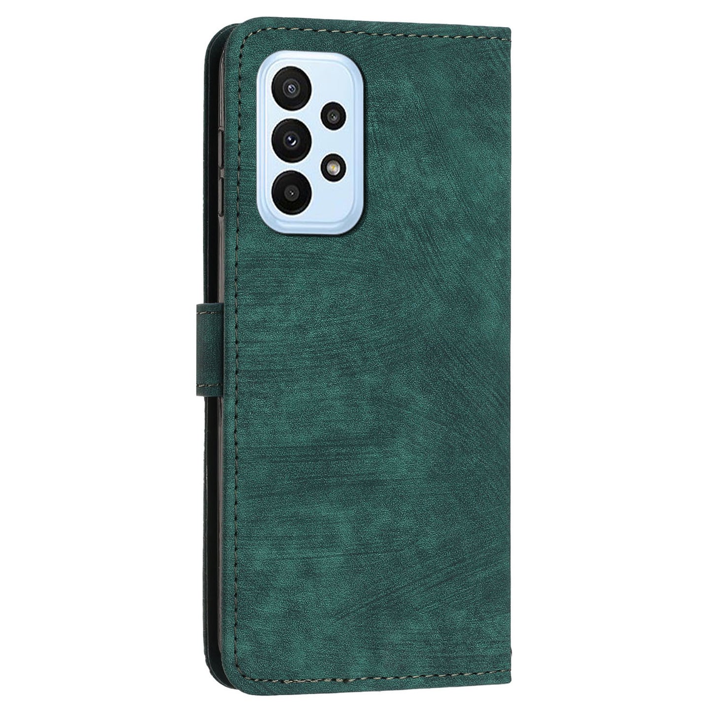 For Samsung Galaxy A73 5G Wallet Phone Case PU Leather Lines Imprinted Shell Stand Phone Cover