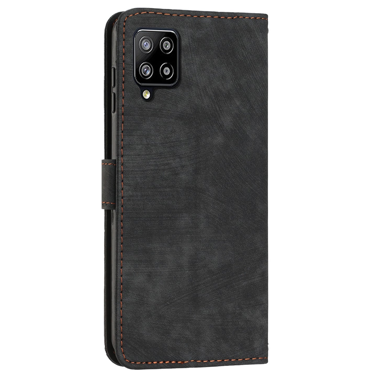 For Samsung Galaxy A42 5G / M42 5G Imprinted Lines Stand Phone Cover Wallet Case PU Leather Flip Shell