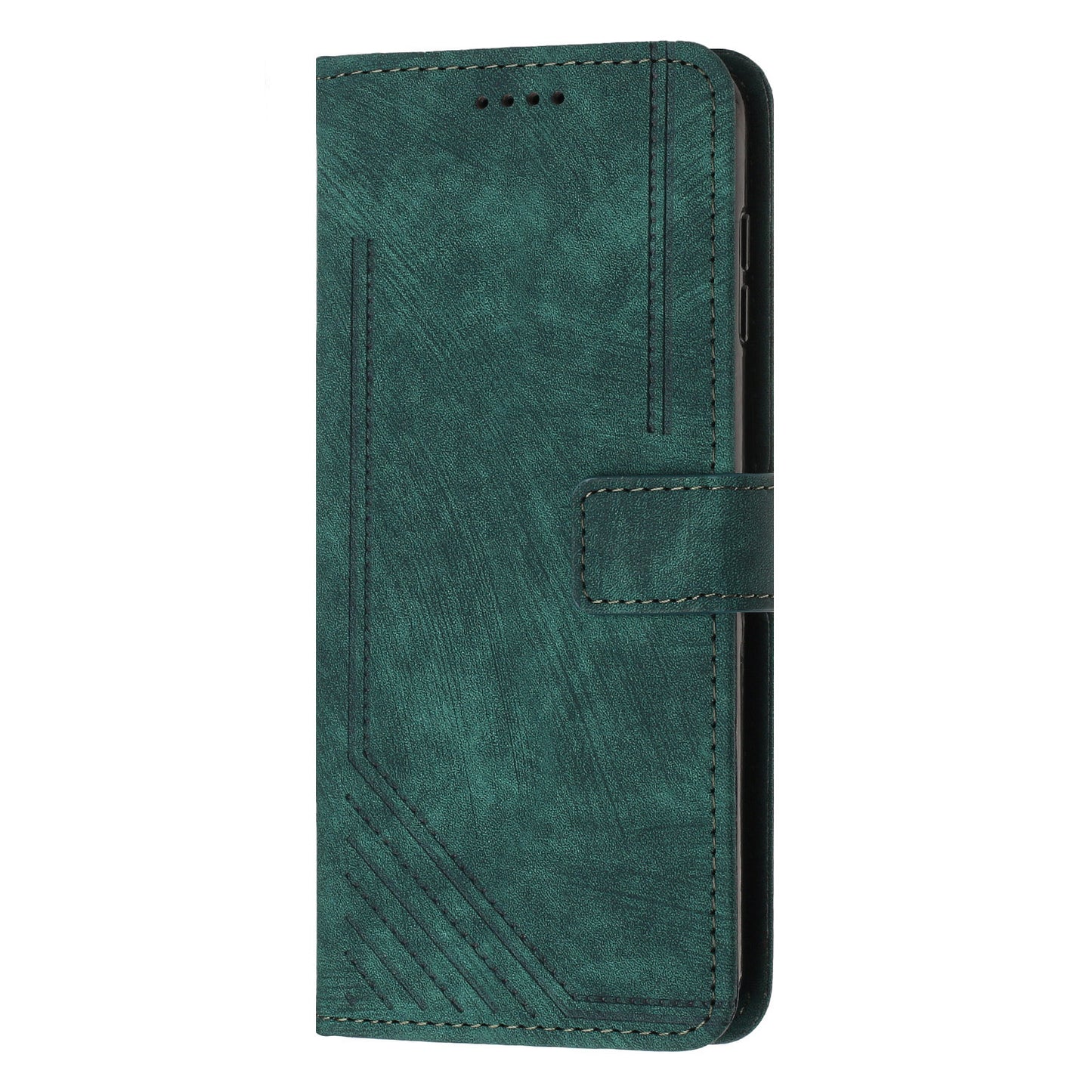 For Samsung Galaxy A72 4G / 5G Wallet Phone Case Skin-Touch Lines Imprinted PU Leather Flip Cover