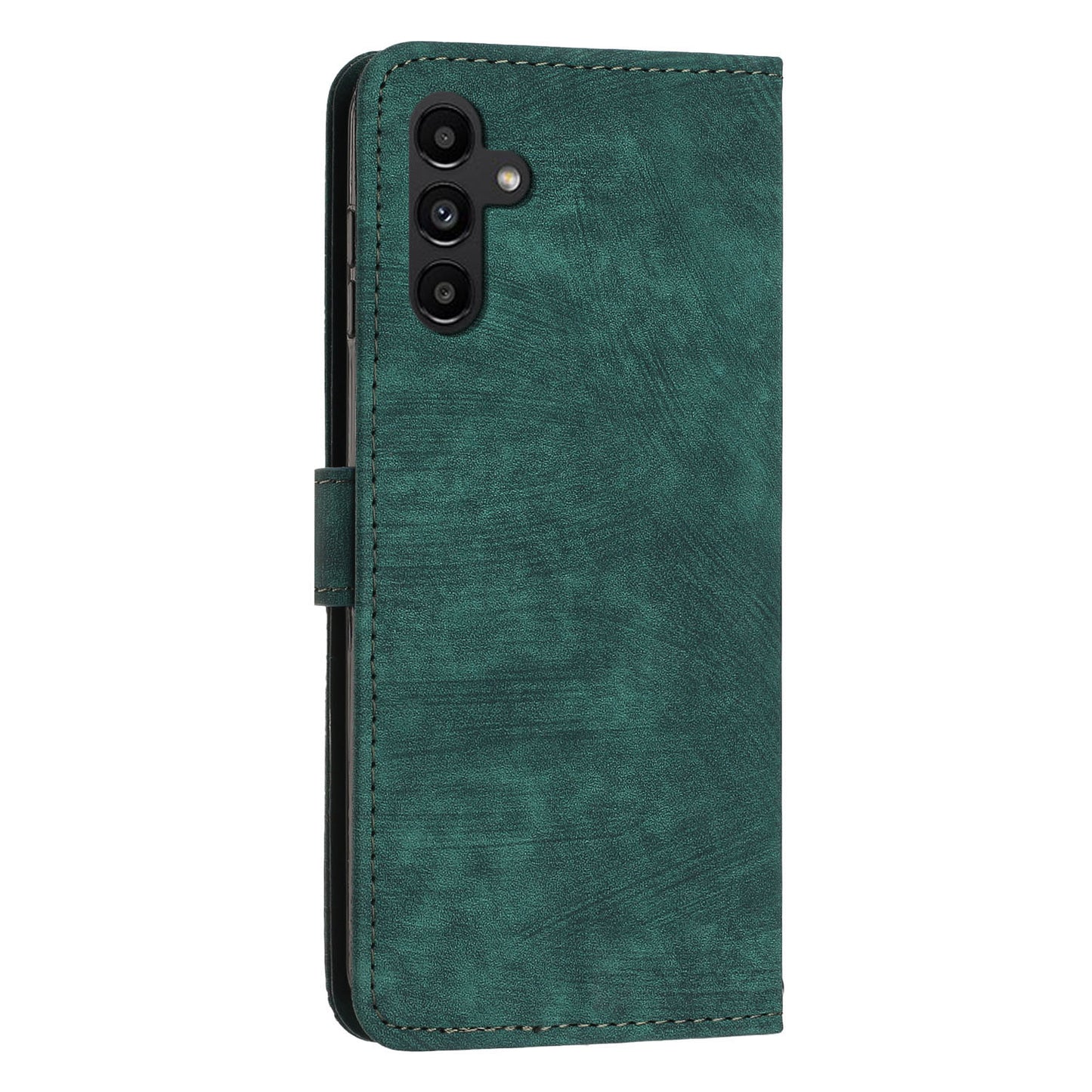 For Samsung Galaxy A34 5G Shockproof Phone Case Skin-Touch Lines Imprinted PU Leather Cover with Wallet