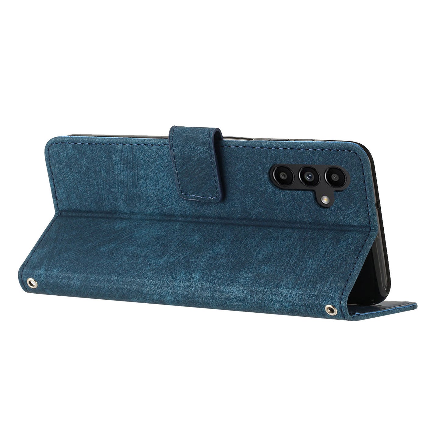 For Samsung Galaxy A34 5G Shockproof Phone Case Skin-Touch Lines Imprinted PU Leather Cover with Wallet