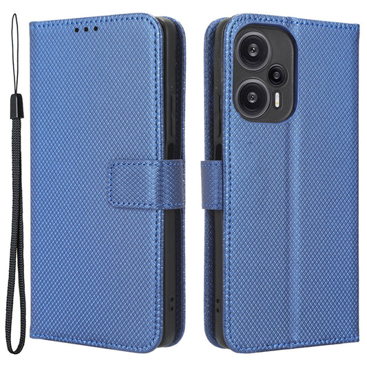 For Xiaomi Redmi Note 12 Turbo 5G / Poco F5 5G Cell Phone Case Stand Wallet Leather Diamond Texture Cover