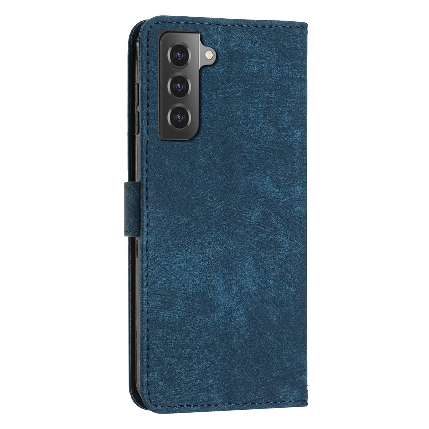 For Samsung Galaxy S22+ 5G Skin-Touch Shockproof Case Lines Imprinted PU Leather Wallet Phone Cover