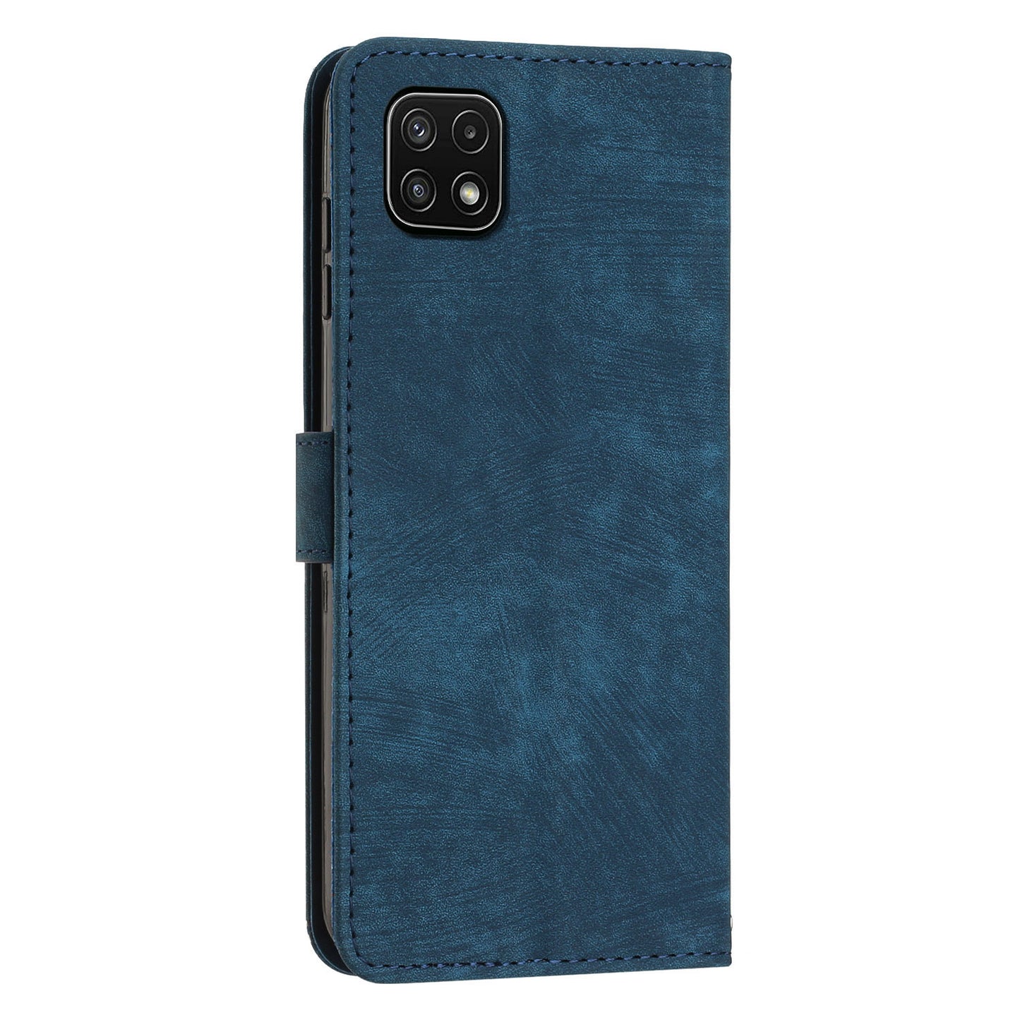 For Samsung Galaxy A22 5G (EU Version) Wallet Phone Case Skin-Touch Lines Imprinted PU Leather Cover