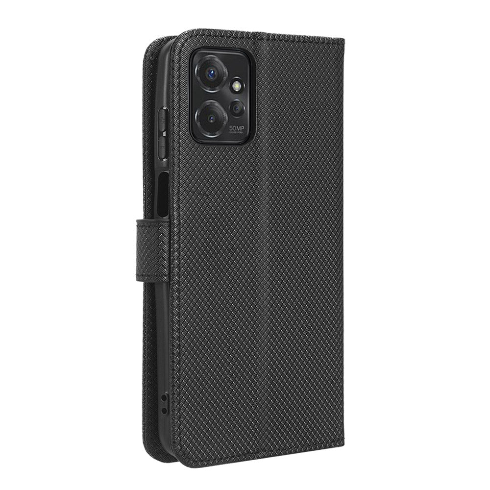 For Motorola Moto G Power 5G Stand Wallet Leather Phone Case Diamond Texture Smartphone Cover