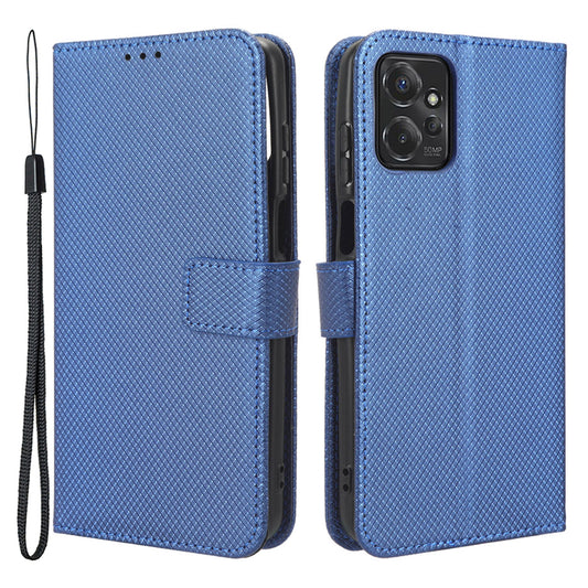 For Motorola Moto G Power 5G Stand Wallet Leather Phone Case Diamond Texture Smartphone Cover