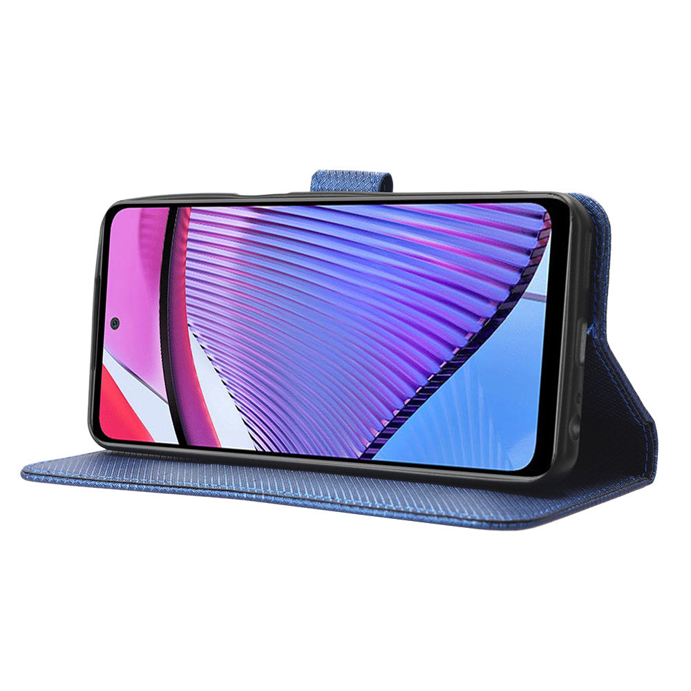 For Motorola Moto G Power 5G Stand Wallet Leather Phone Case Diamond Texture Smartphone Cover