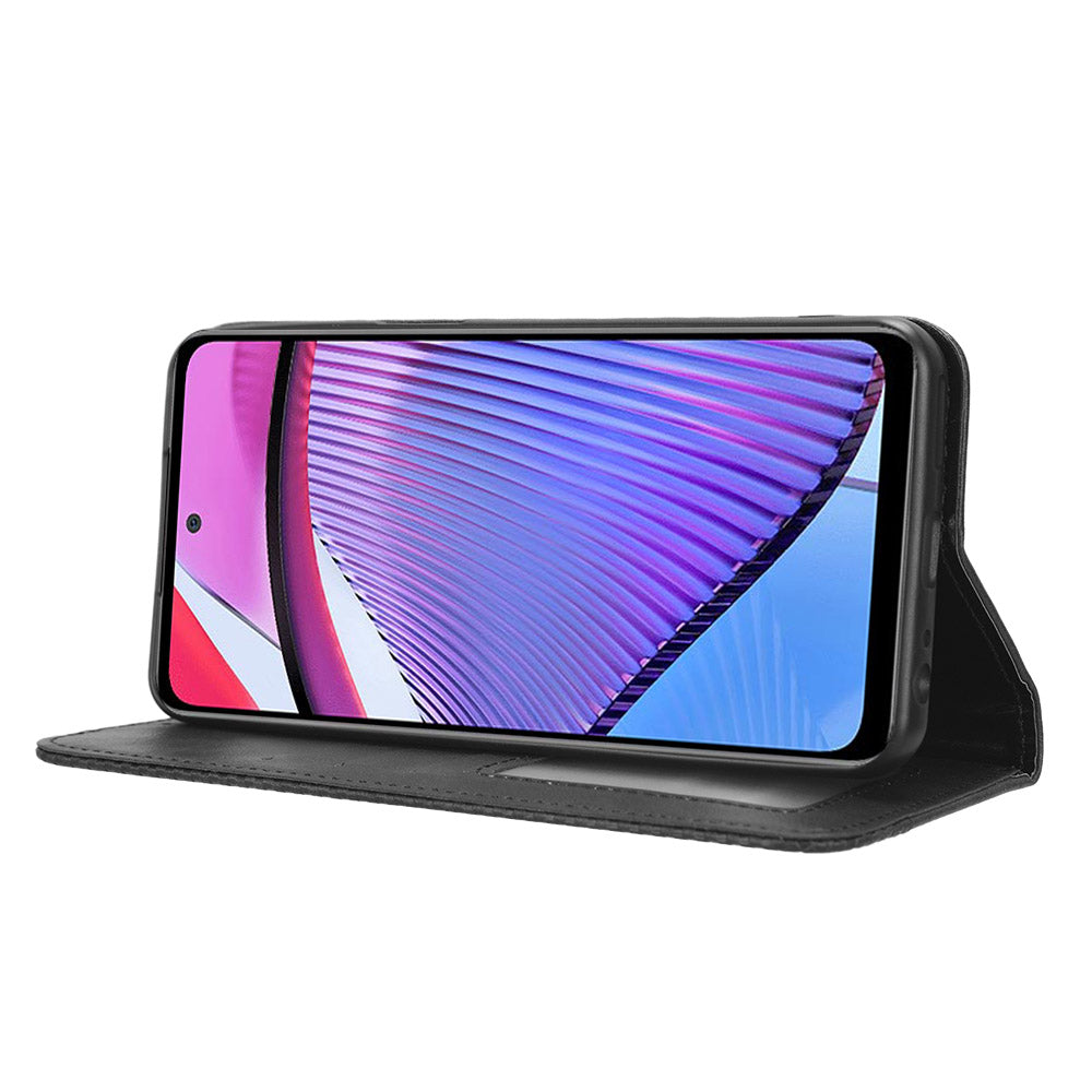 For Motorola Moto G Power 5G Retro Phone Case Stand Wallet PU Leather Anti-drop Phone Cover