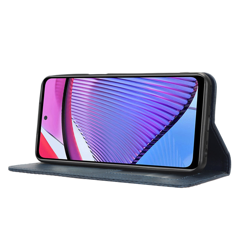 For Motorola Moto G Power 5G Retro Phone Case Stand Wallet PU Leather Anti-drop Phone Cover
