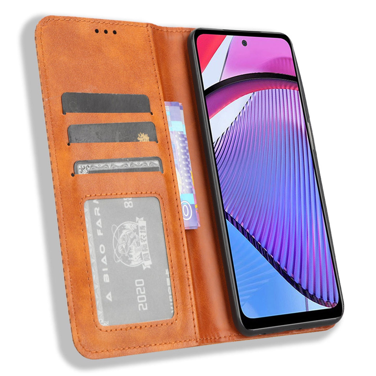 For Motorola Moto G Power 5G Retro Phone Case Stand Wallet PU Leather Anti-drop Phone Cover
