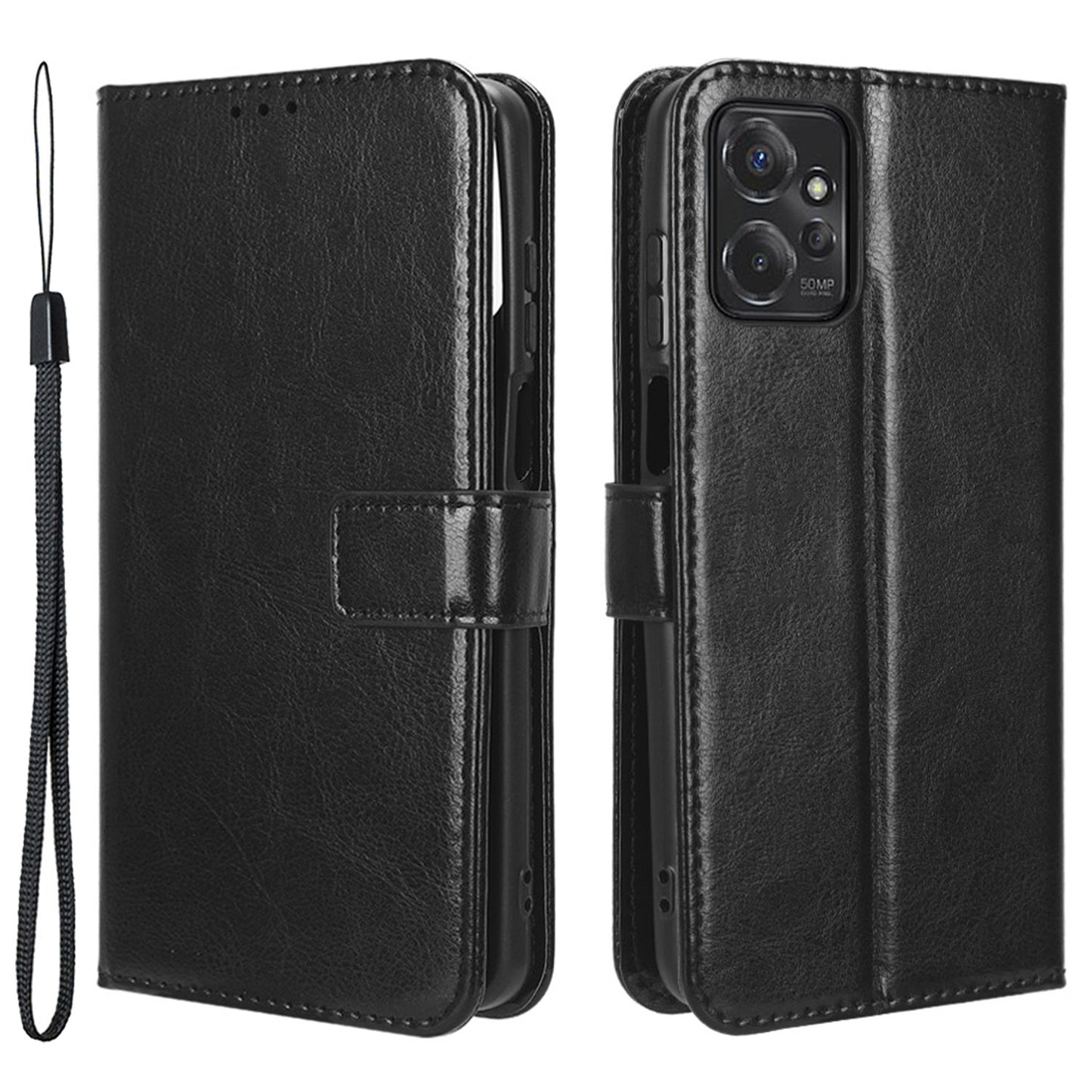 For Motorola Moto G Power 5G PU Leather Wallet Phone Case Crazy Horse Texture Stand Cover
