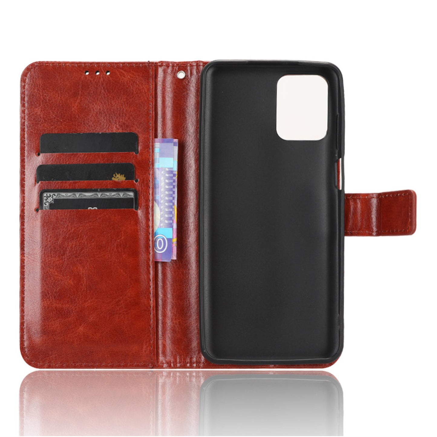 For Motorola Moto G Power 5G PU Leather Wallet Phone Case Crazy Horse Texture Stand Cover