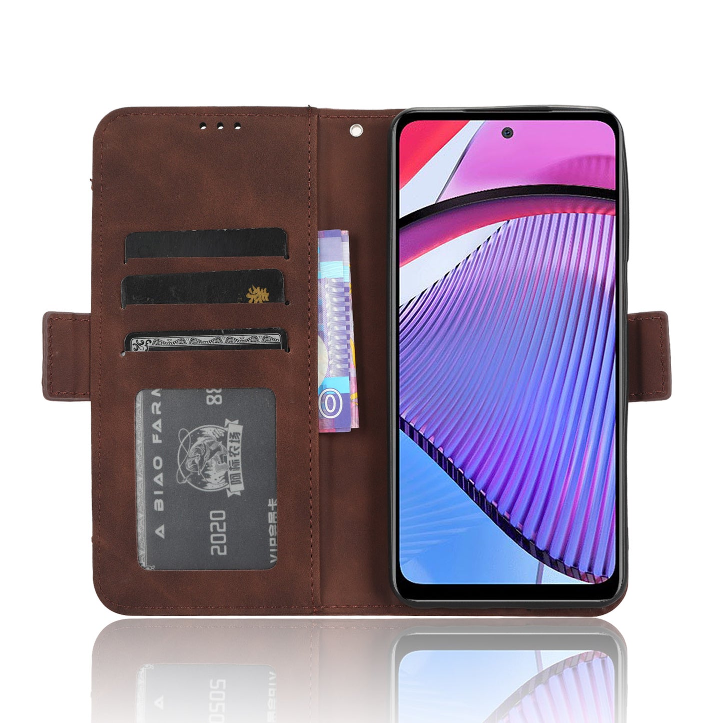 Multiple Card Slots Phone Case for Motorola Moto G Power 5G , PU Leather Stand Wallet Cover