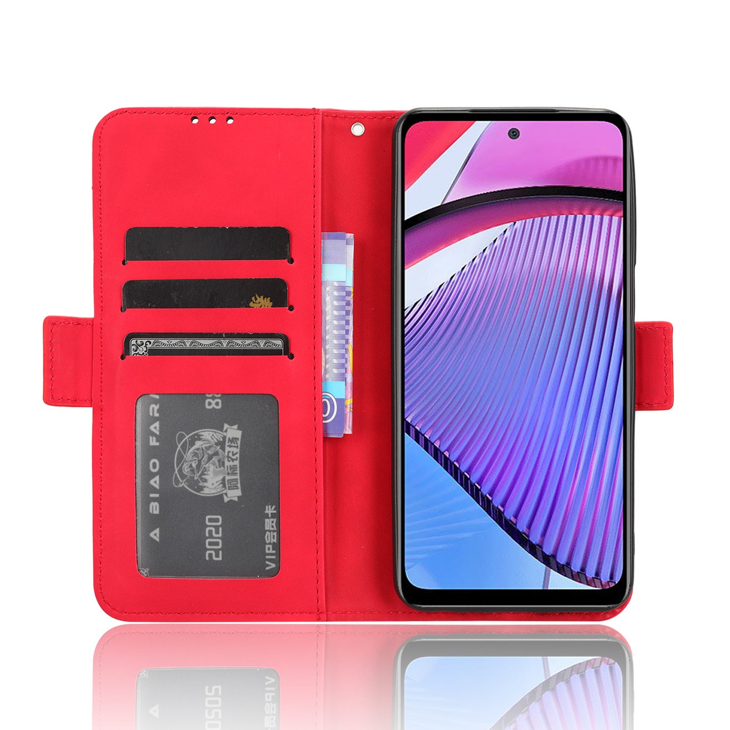 Multiple Card Slots Phone Case for Motorola Moto G Power 5G , PU Leather Stand Wallet Cover