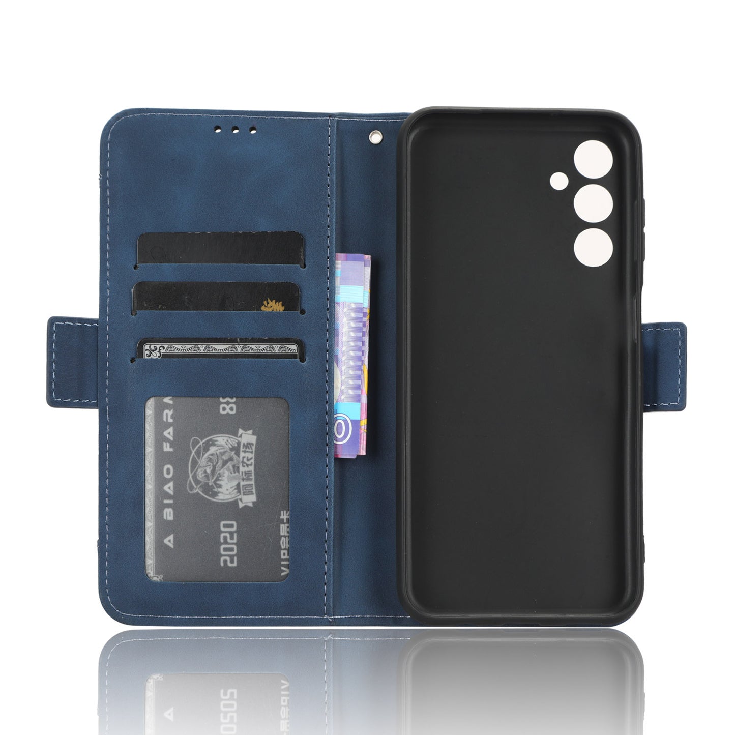 Wallet PU Leather Case for Samsung Galaxy M14 5G , Multiple Card Slots Phone Stand Cover