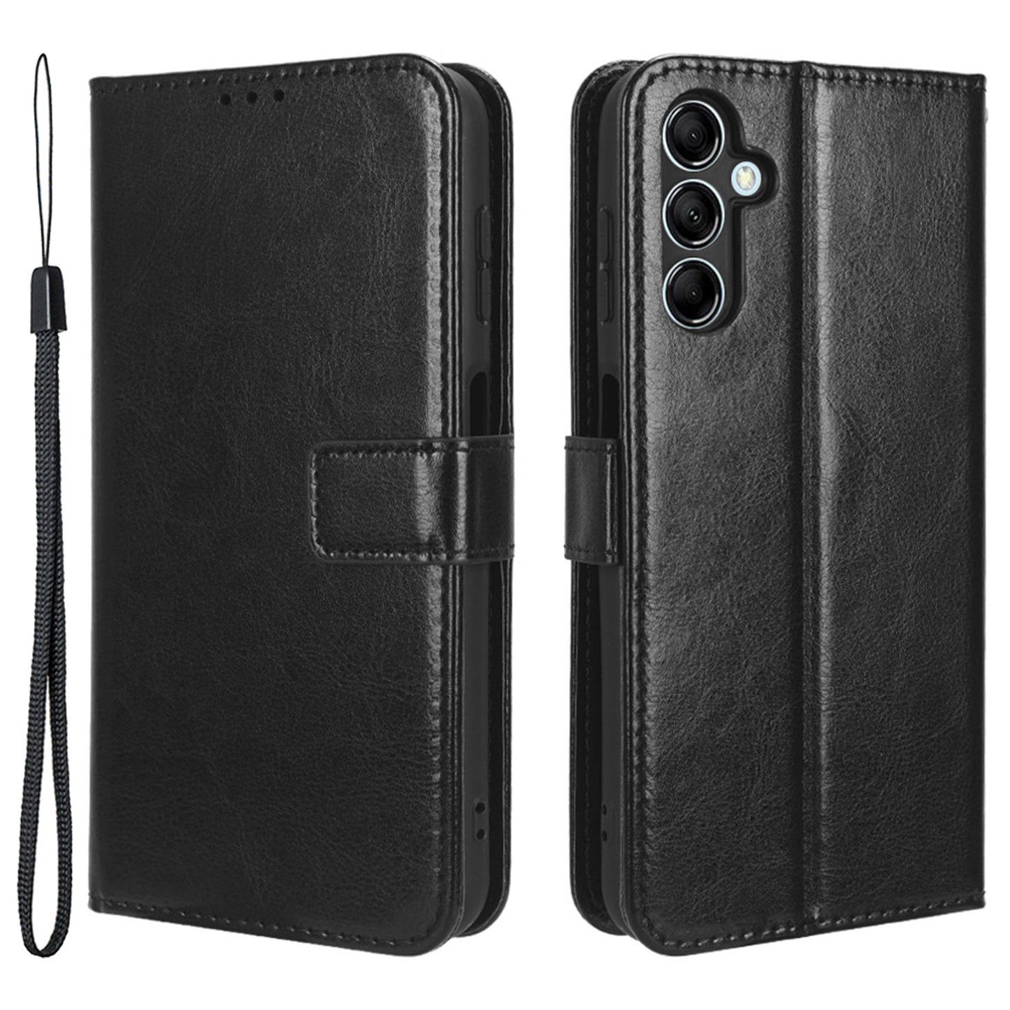 For Samsung Galaxy M14 5G Shockproof Leather Phone Case Wallet Crazy Horse Texture Phone Stand Cover