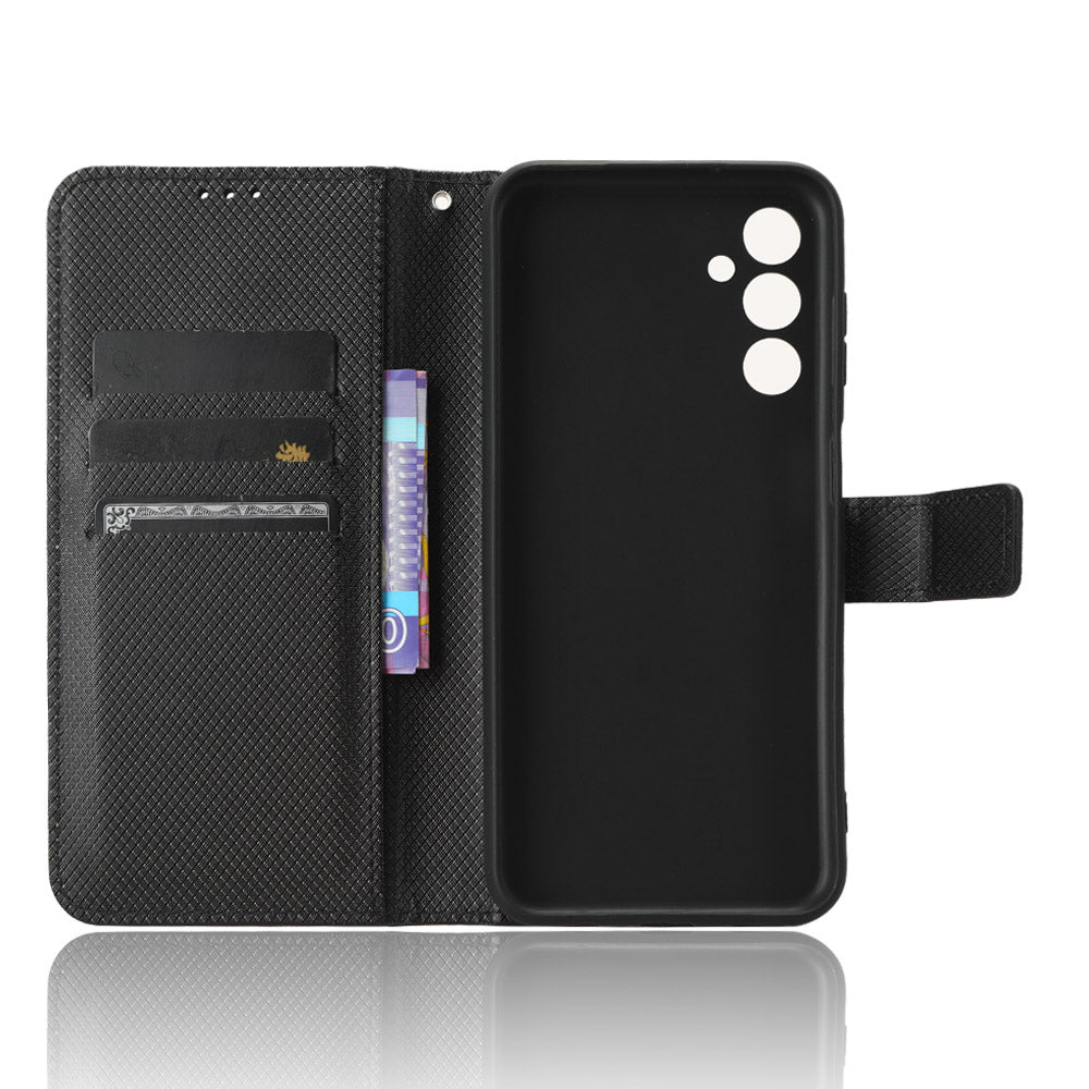 For Samsung Galaxy M14 5G Phone Leather Case Diamond Texture Stand Wallet Cell Phone Cover