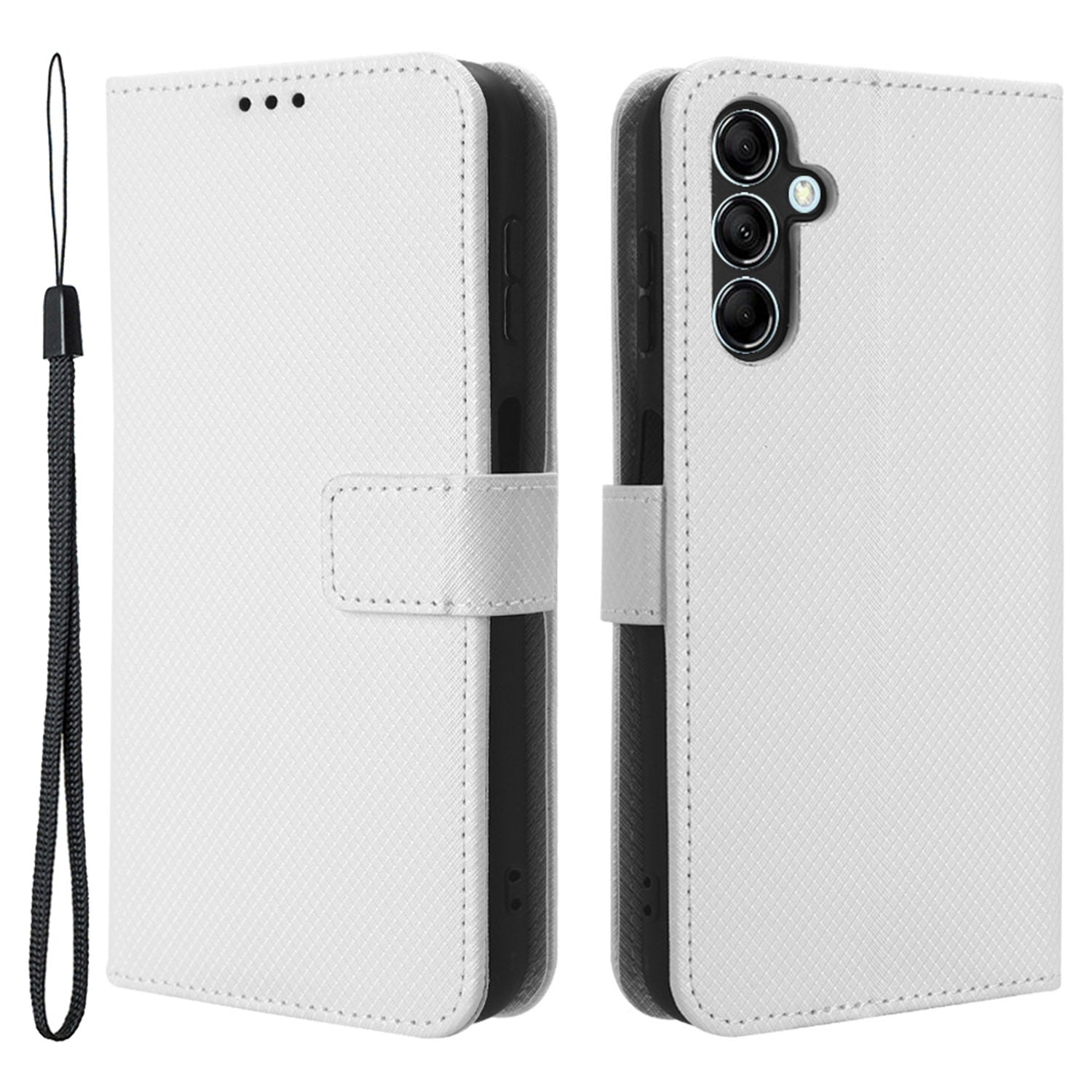 For Samsung Galaxy M14 5G Phone Leather Case Diamond Texture Stand Wallet Cell Phone Cover