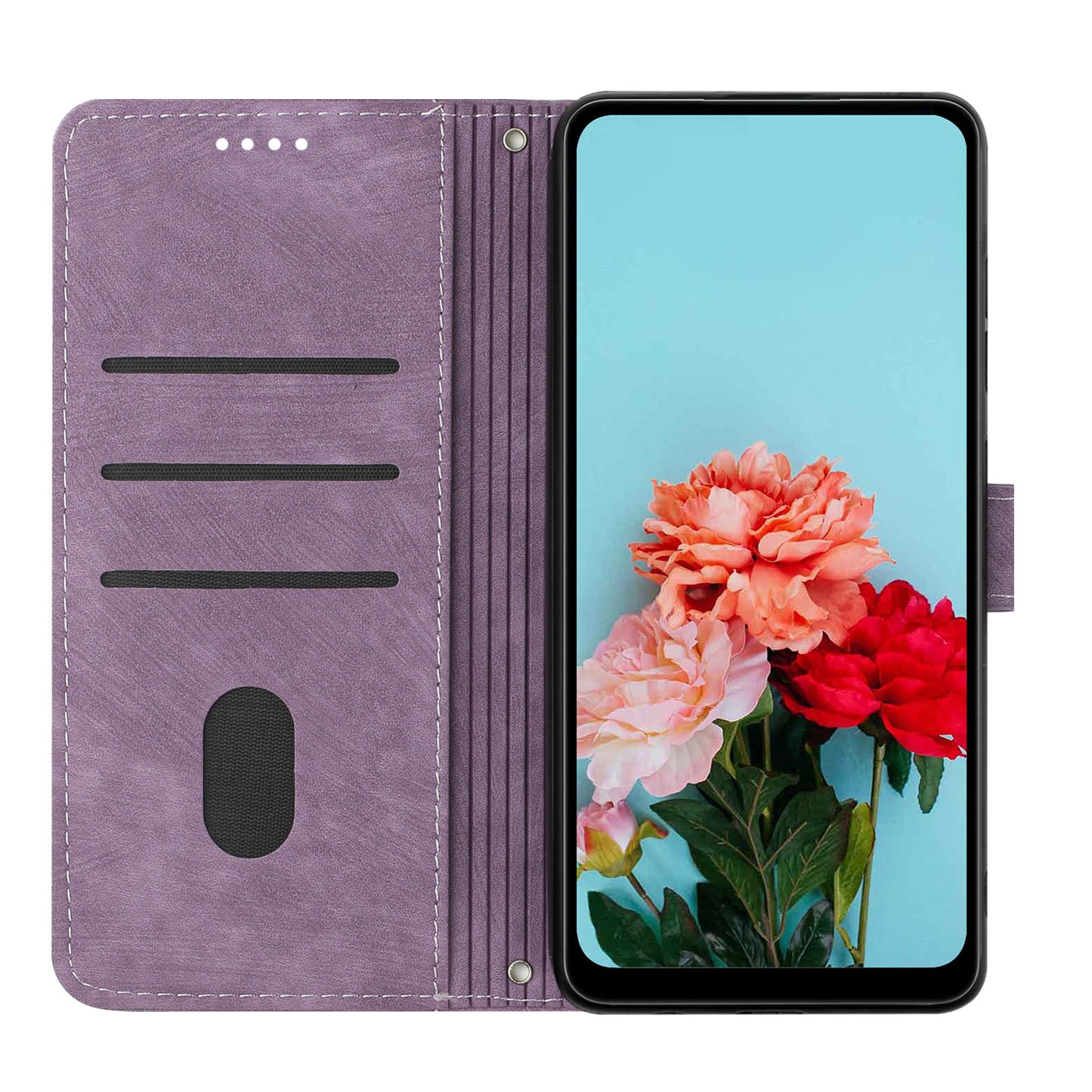 For Google Pixel 7 Pro 5G PU Leather Drop-proof Case Lines Imprint Flip Stand Wallet Phone Cover with 2 Straps