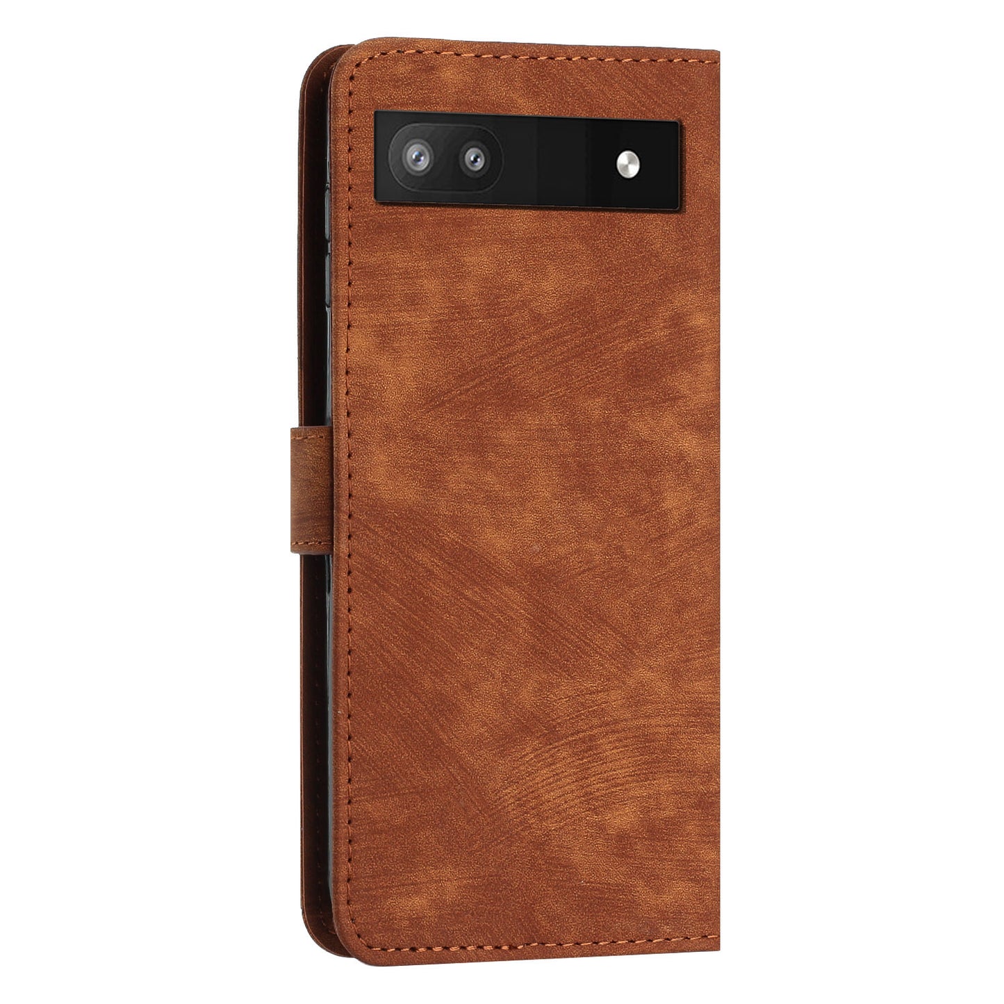 For Google Pixel 7a PU Leather Lines Imprinted Phone Case Wallet Stand Magnetic Flip Cover