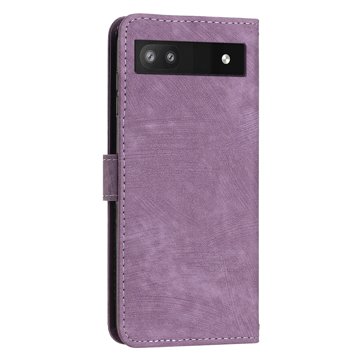 For Google Pixel 7a PU Leather Lines Imprinted Phone Case Wallet Stand Magnetic Flip Cover