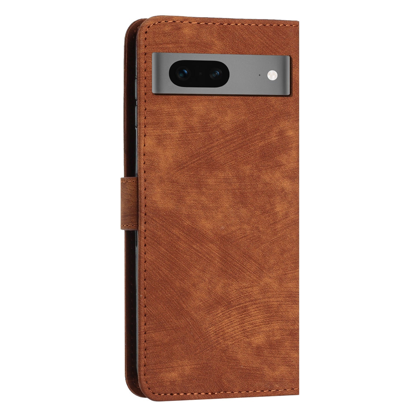 For Google Pixel 7 5G Lines Imprinted Shockproof Phone Case PU Leather Wallet Phone Cover with Stand