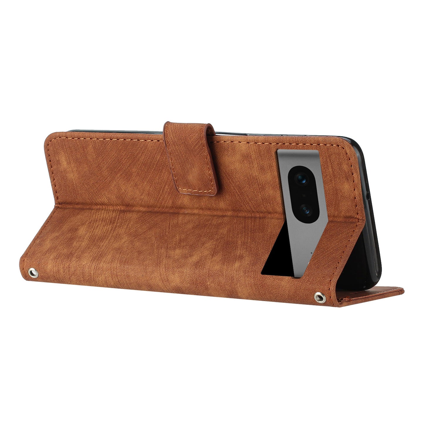 For Google Pixel 7 5G Lines Imprinted Shockproof Phone Case PU Leather Wallet Phone Cover with Stand